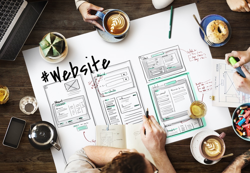A meeting to discuss a website design project